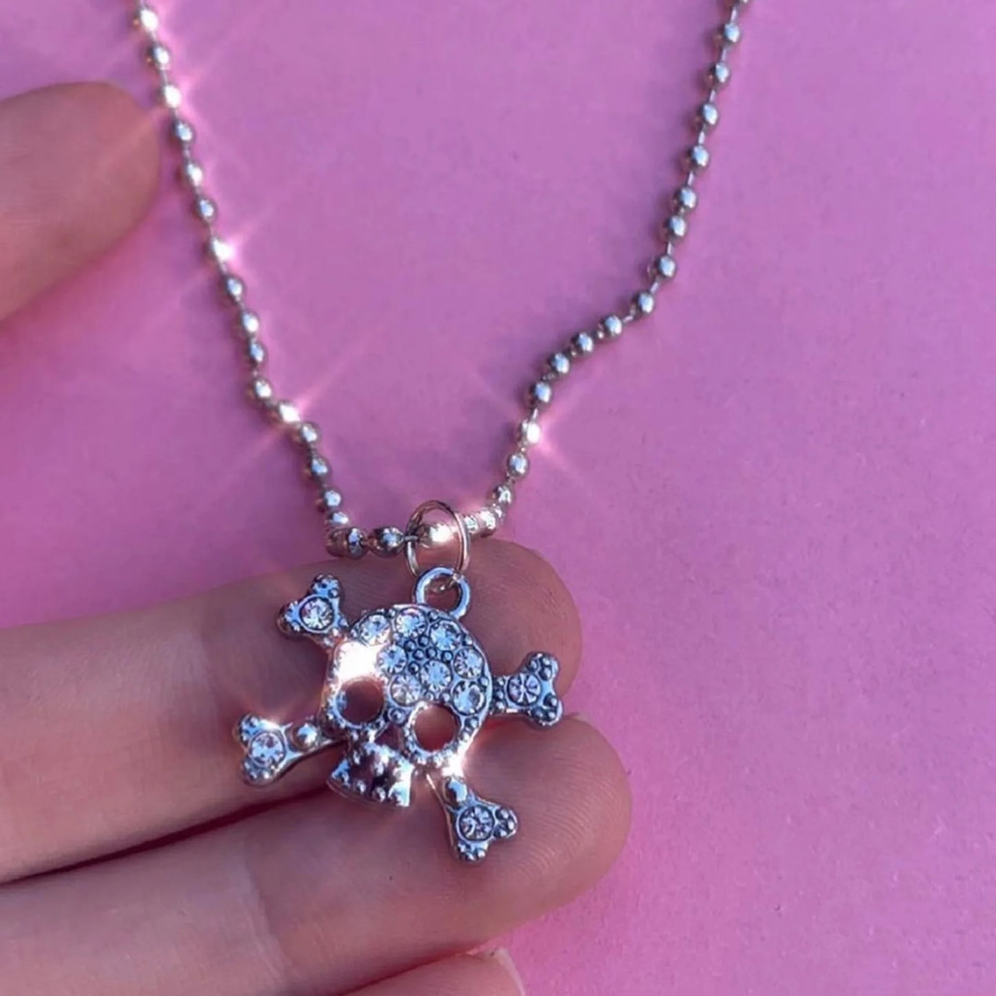 Skull Earrings Y2K Bling Crystal Necklace Earrings