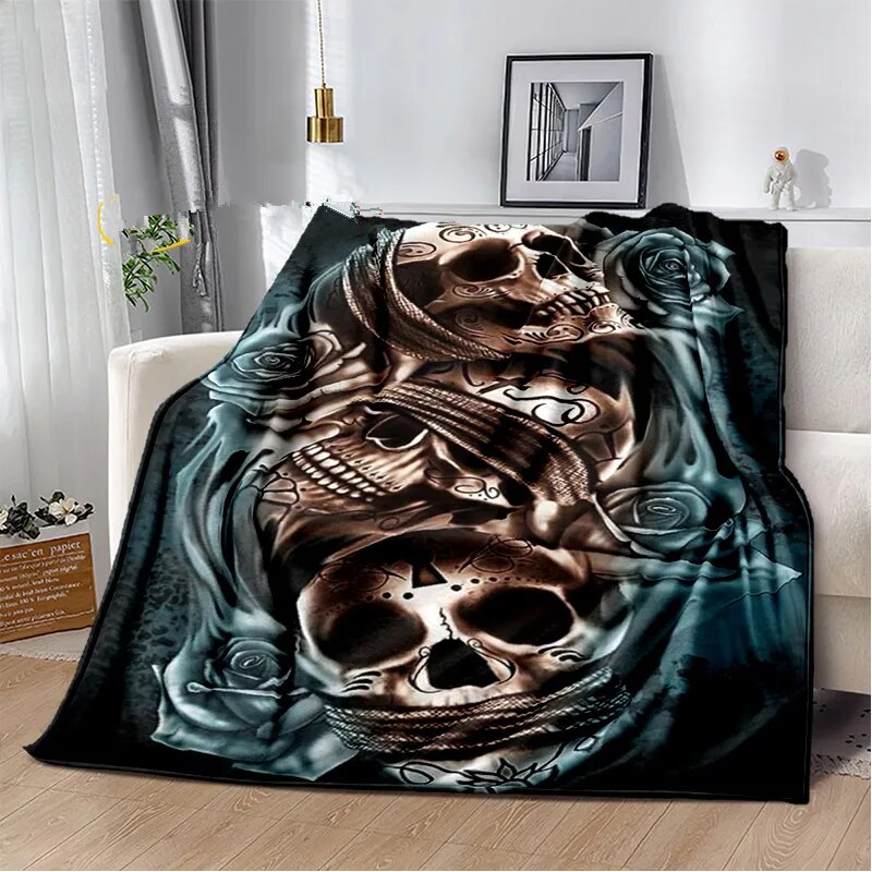 Skull Blanket Sofa Flannel Blanket