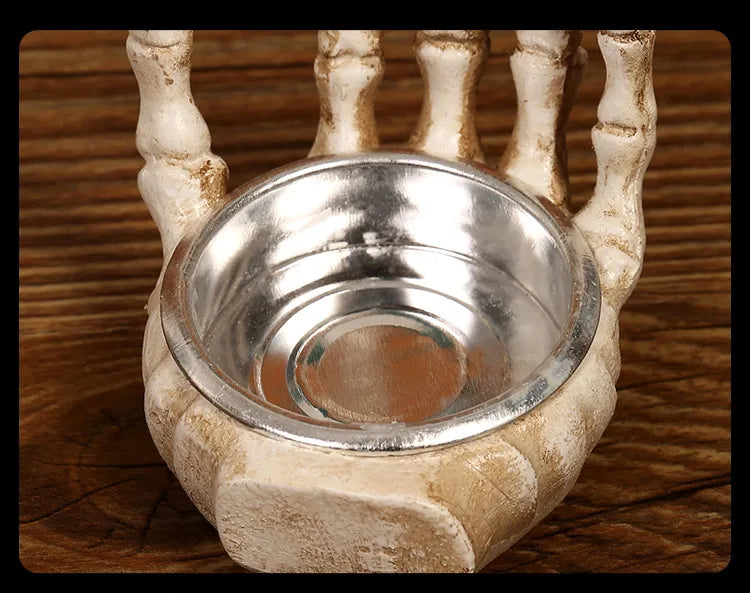 Halloween Skull Head Figurines Resin Candle Holder