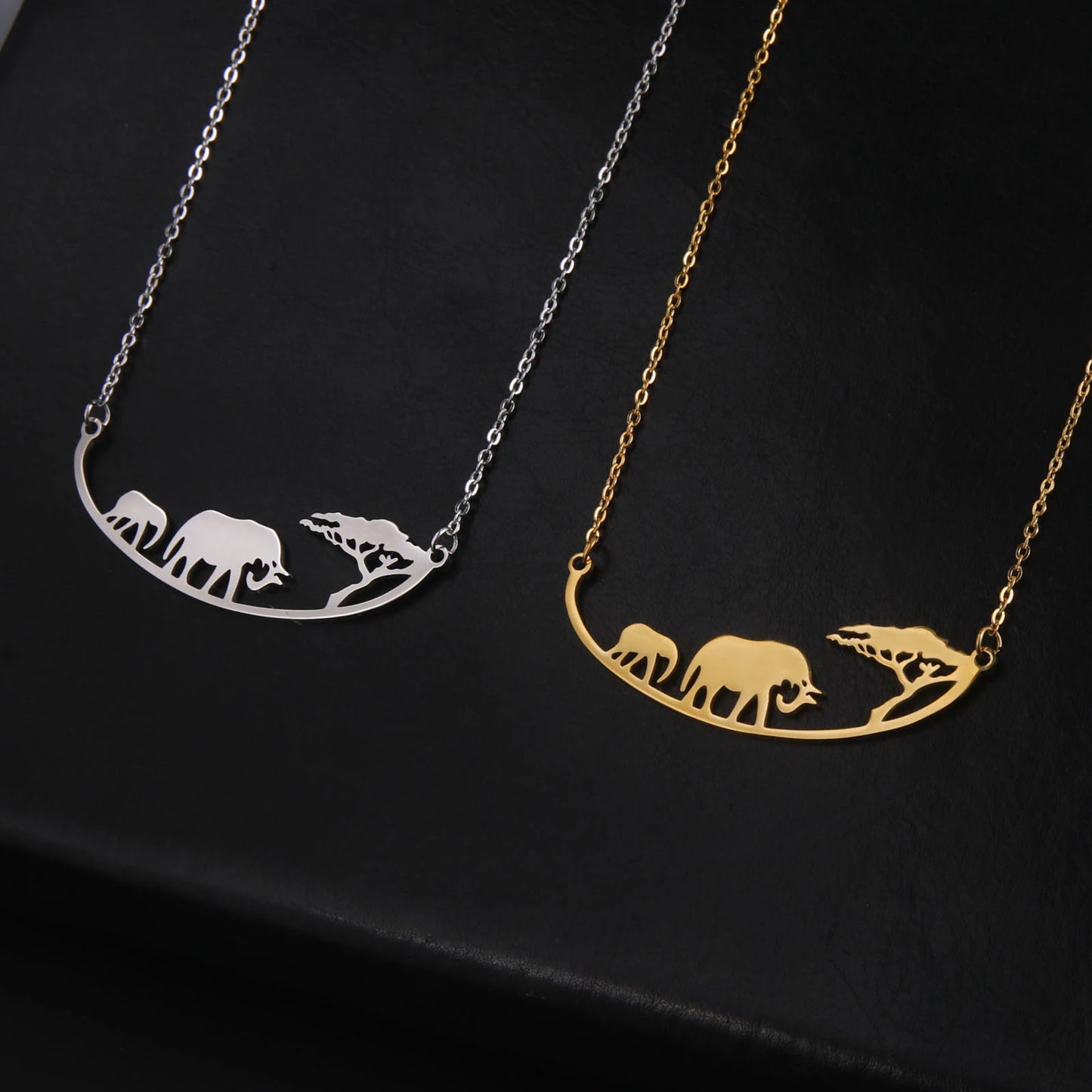 Elephant Necklace Mother Kid Stainless Steel