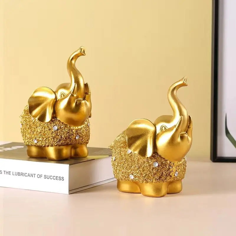 Elephant Gold Color Statue Decorate