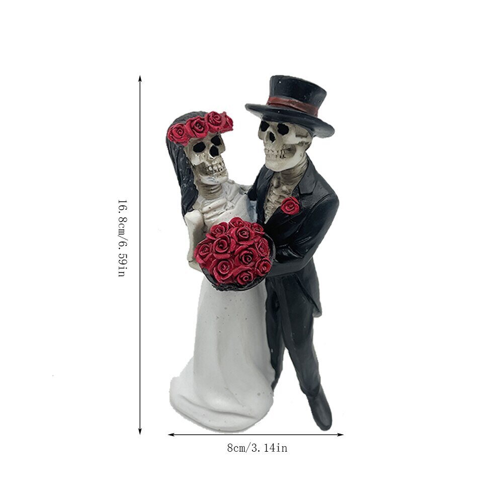 Skull Dancing Skeleton Couple Figurine