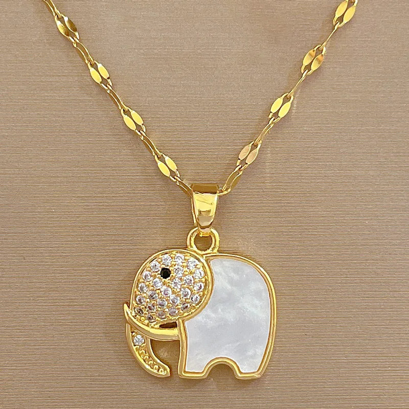 Elephant Pendant Necklace 316L Stainless Steel