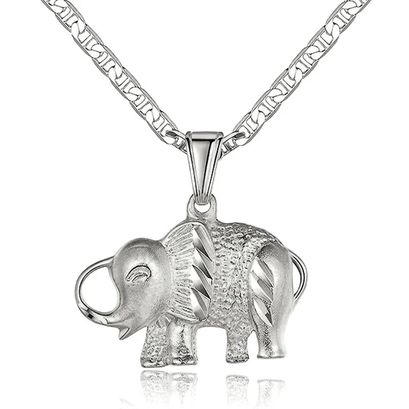 Elephant Pendant Necklace Gold Color
