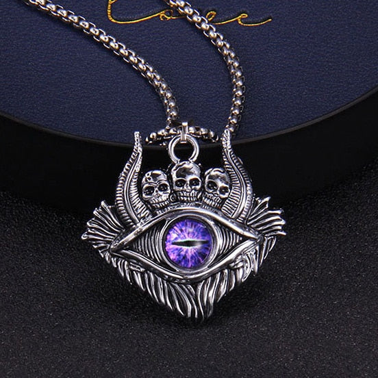 Skull Demon Eye Pendant Necklace