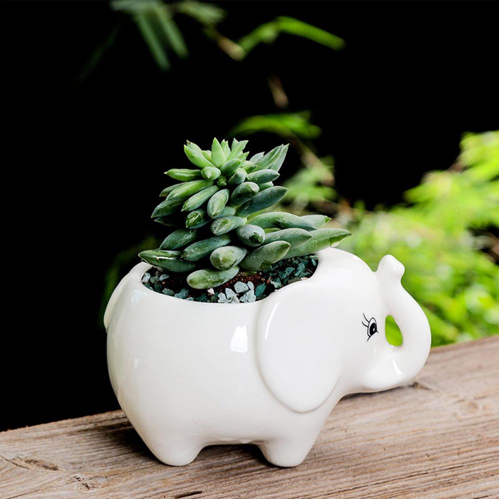 Flower Pot Elephant Mini Ceramic