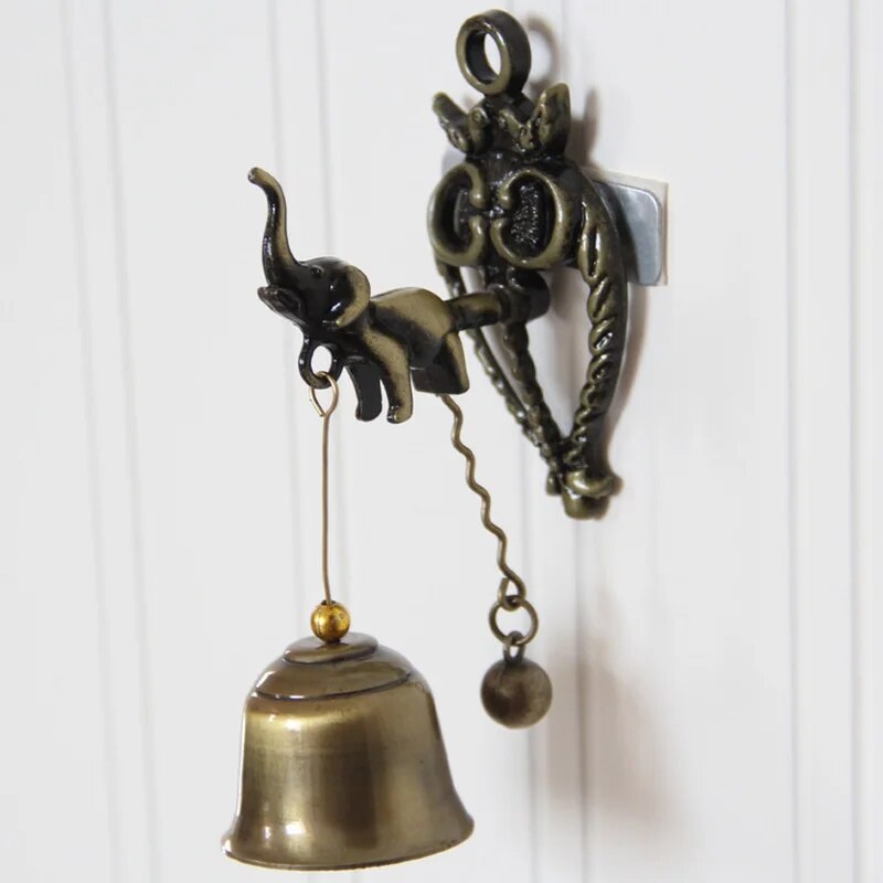 Elephant & Owl Vintage Metal Bell Door