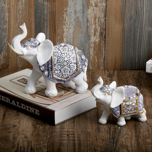 Elephant Statue Ornament Blue And White Porcelain