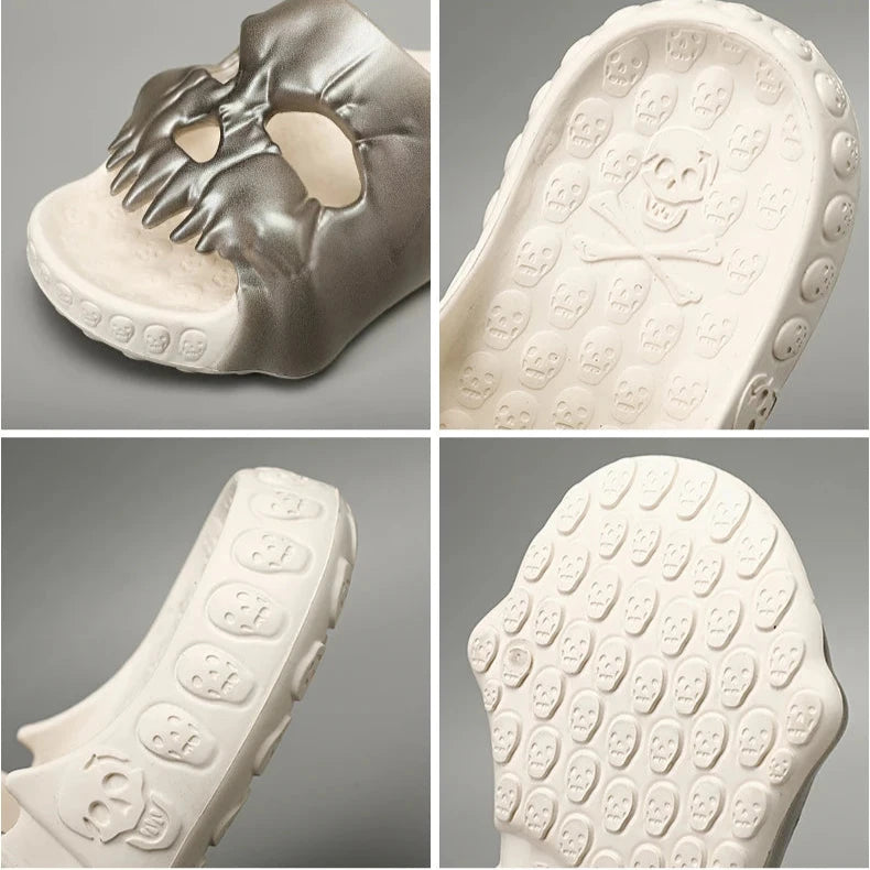 Skull Slippers Outdoor Slides Thick Bottom Non-slip Sandals
