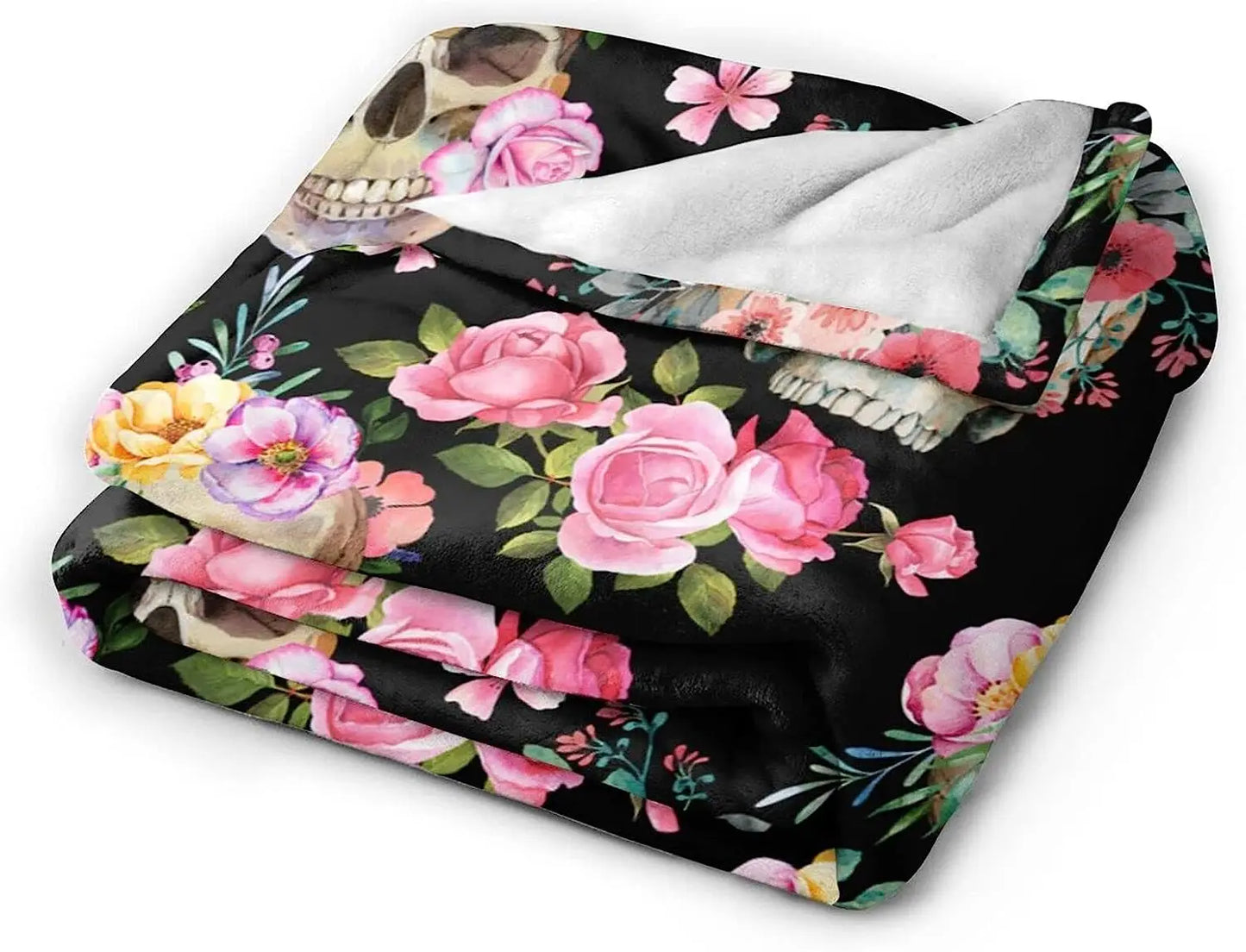 Skull Blanket Lightweight Cozy Flannel Throw Blanket