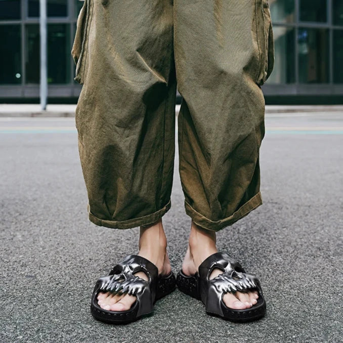 Skull Slippers Outdoor Slides Thick Bottom Non-slip Sandals