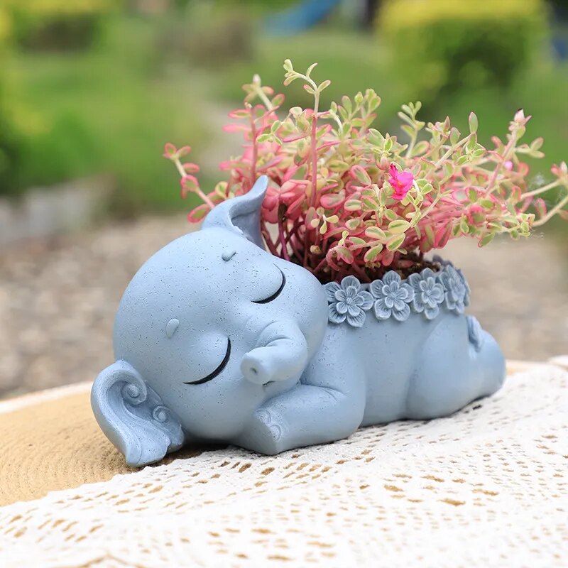 Elephant Cute Resin Flowerpot