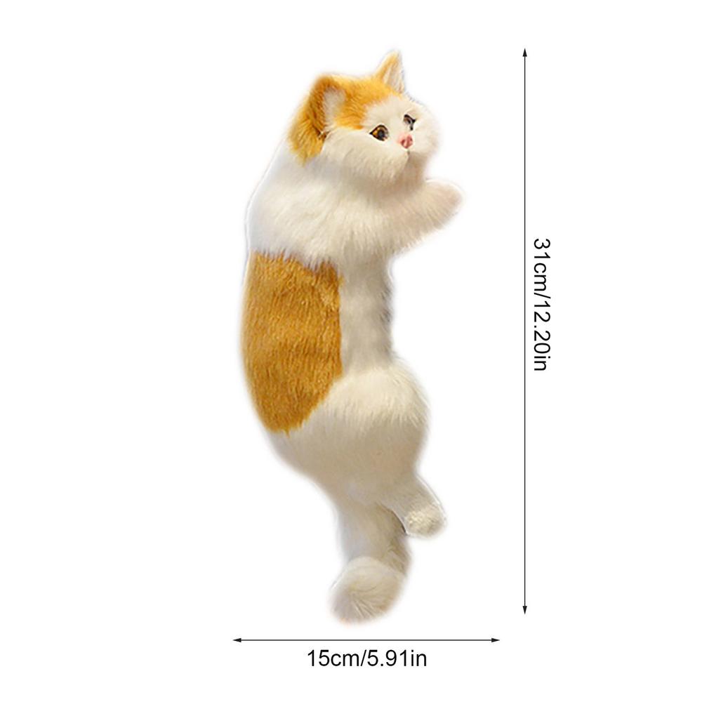 Realistic Furry Hanging Cat Cute Figurines