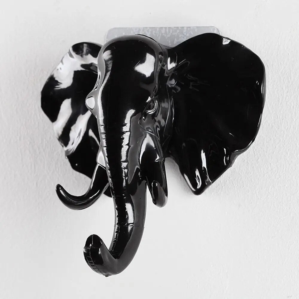 Elephant Head Shaped Hanging Hook Key Holder Wall