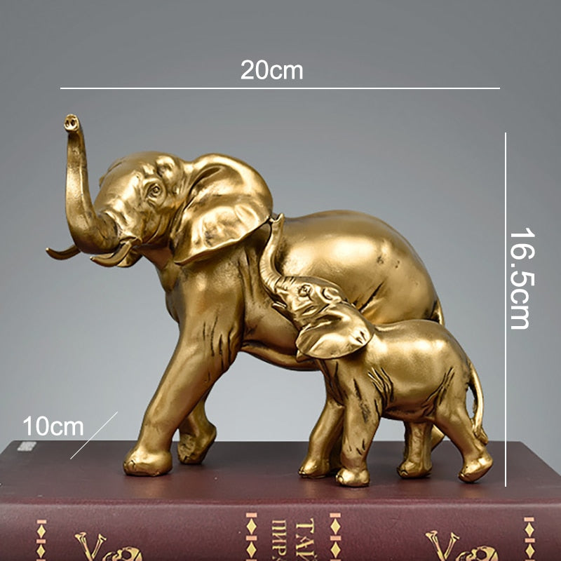 Elephant Statue Resin Retro Figurine