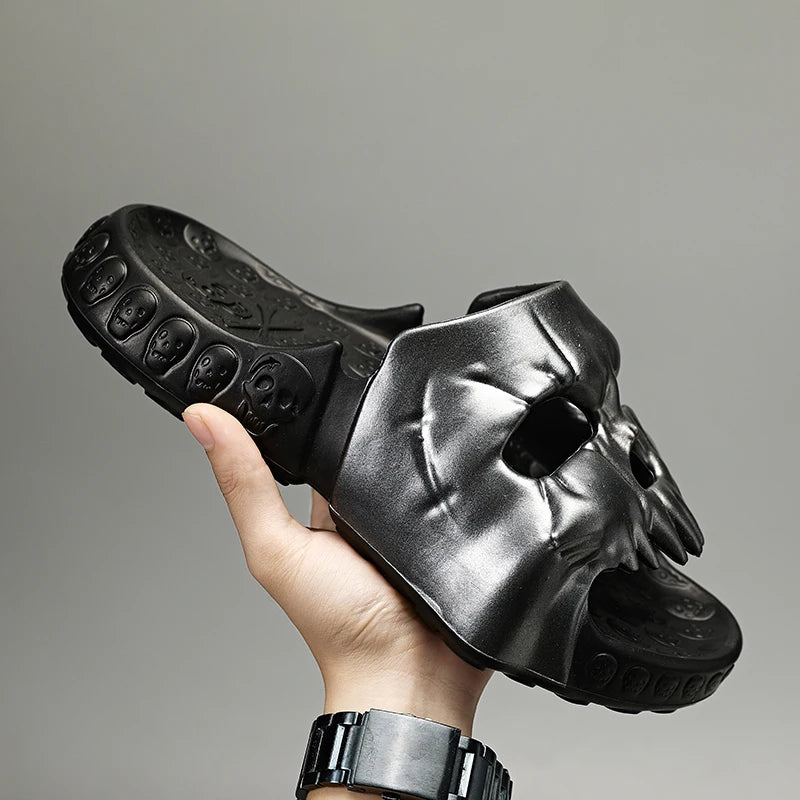Skull Slippers Outdoor Slides Thick Bottom Non-slip Sandals