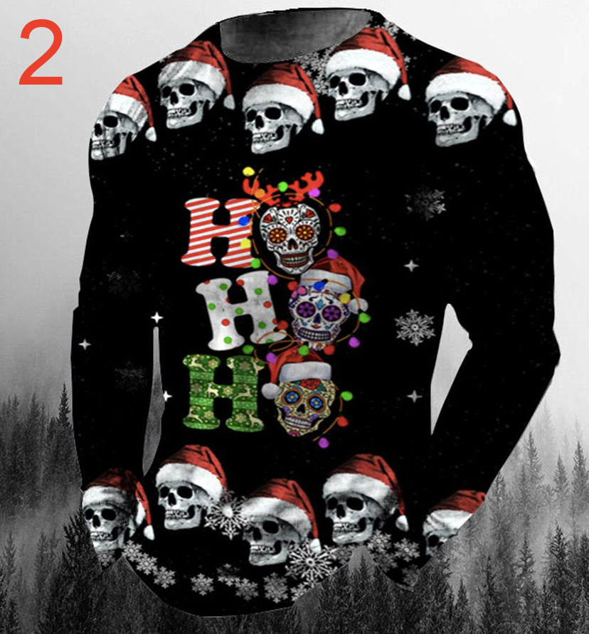 Christmas Skull Long-sleeved Shirt