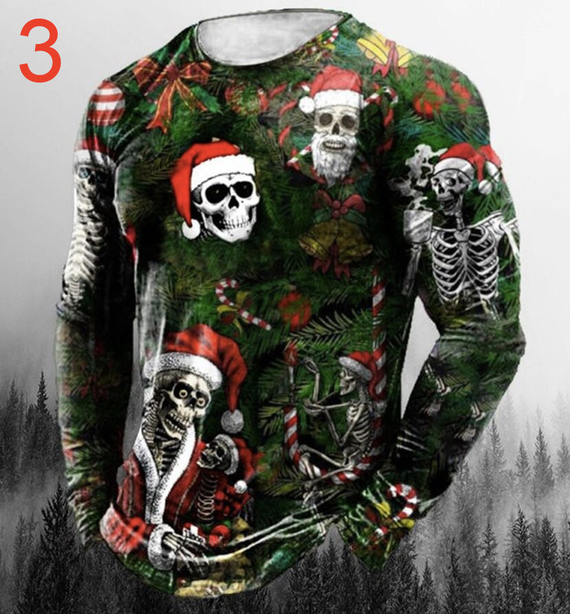 Christmas Skull Long-sleeved Shirt