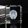 3D Design Human Skull Heart Crystal Laser Cube Home Decor