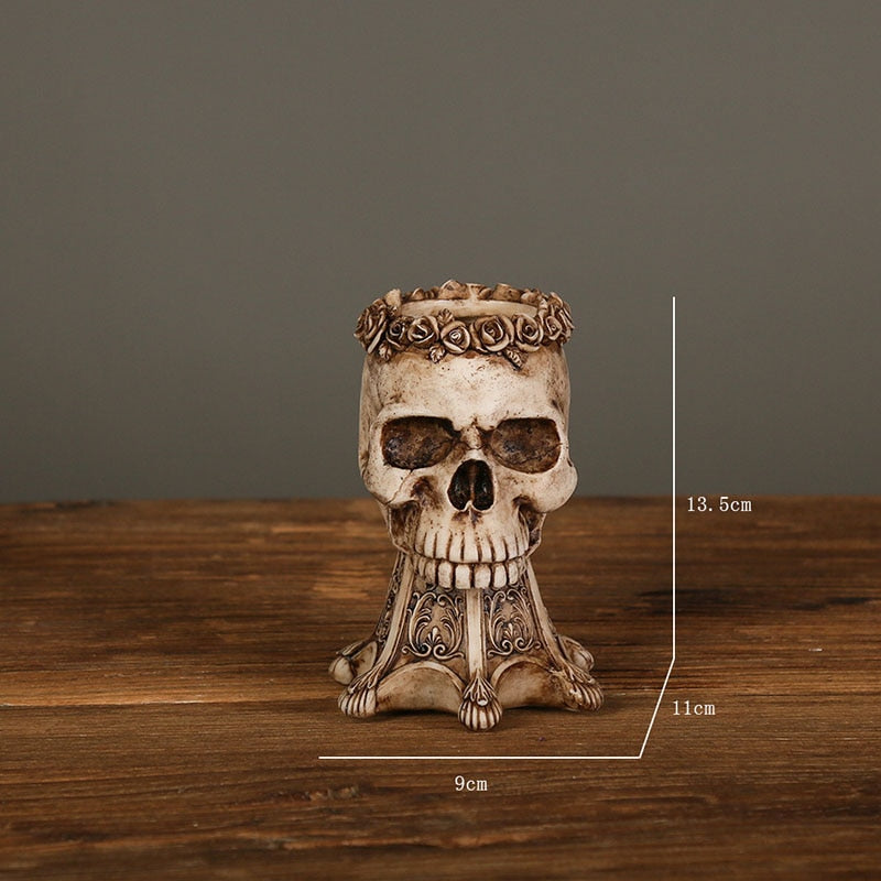 Vintage Skull Flower Pot