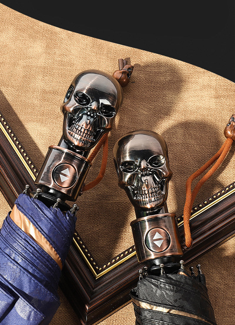 Classic Retro Skull Umbrella Windproof Automatic