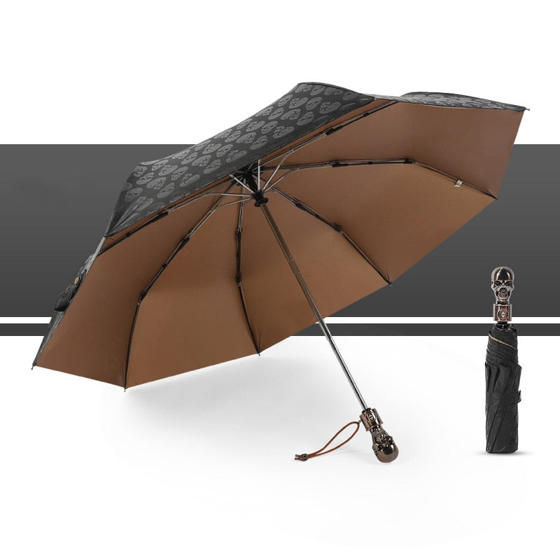 Classic Retro Skull Umbrella Windproof Automatic