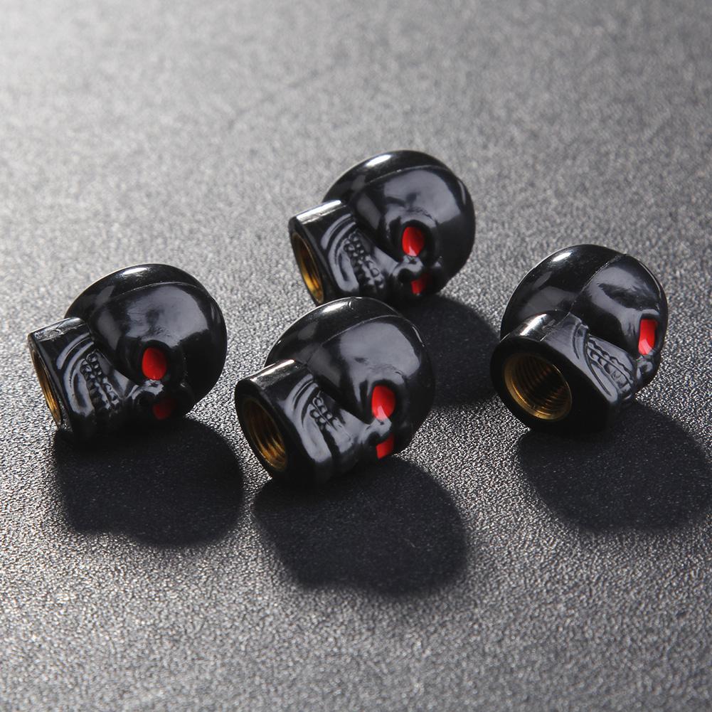 4pcs Skull Car Dust Caps Covers