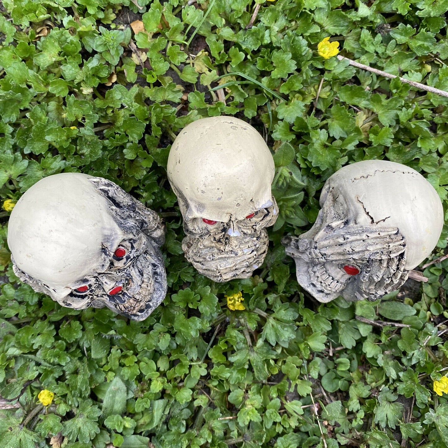 Skull See No Evil Speak No Evil Hear No Evil Statue Home Decoration