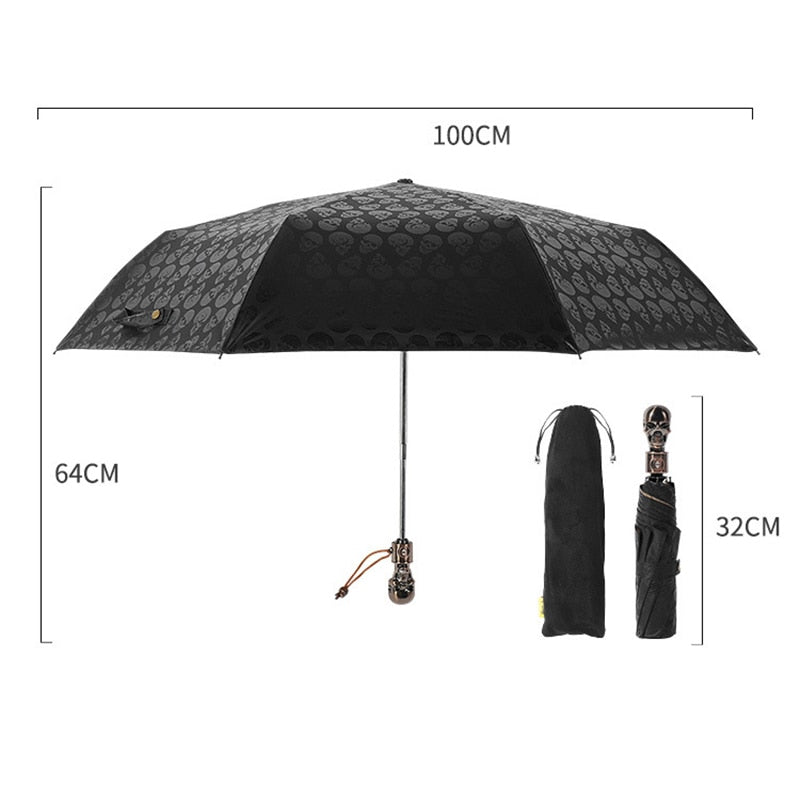 Classic Retro Skull Umbrella Windproof Automatic