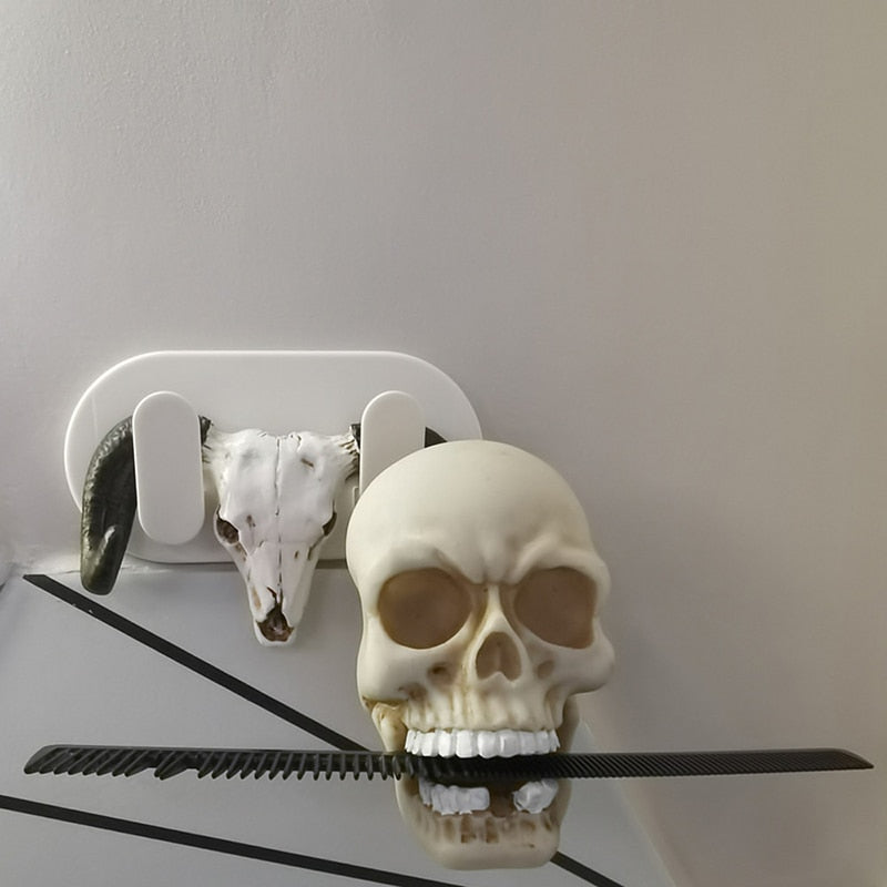 Skull Sculpture Key Storage Hook up Wall