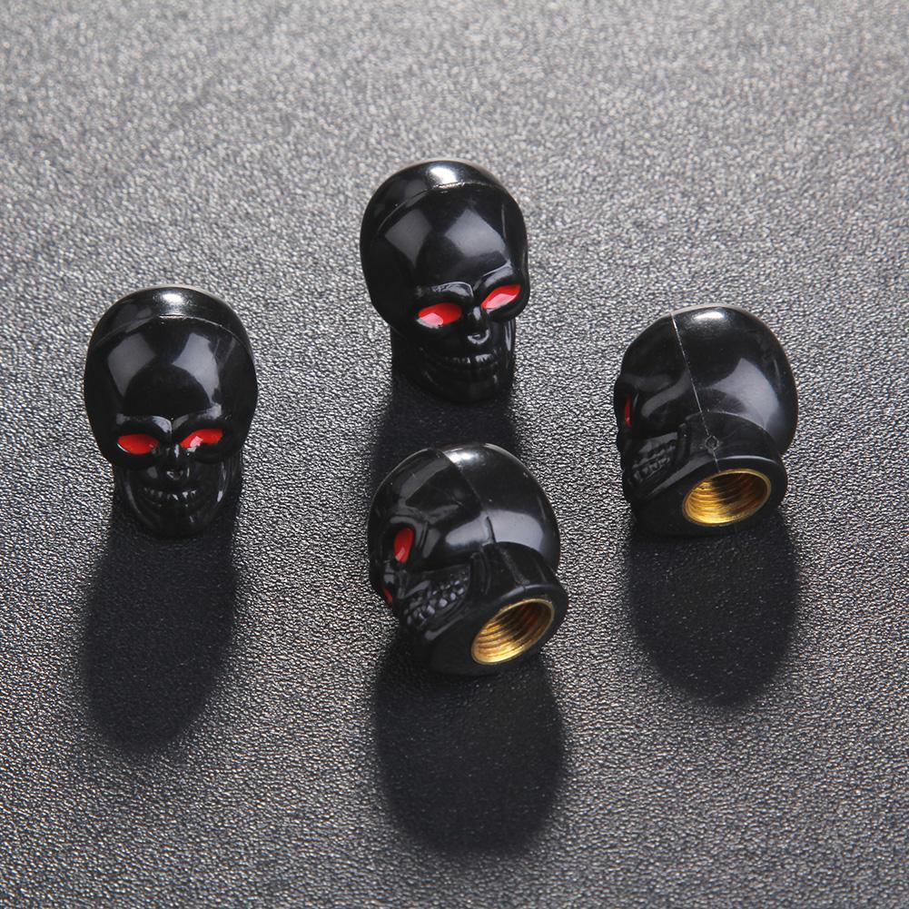 4pcs Skull Car Dust Caps Covers