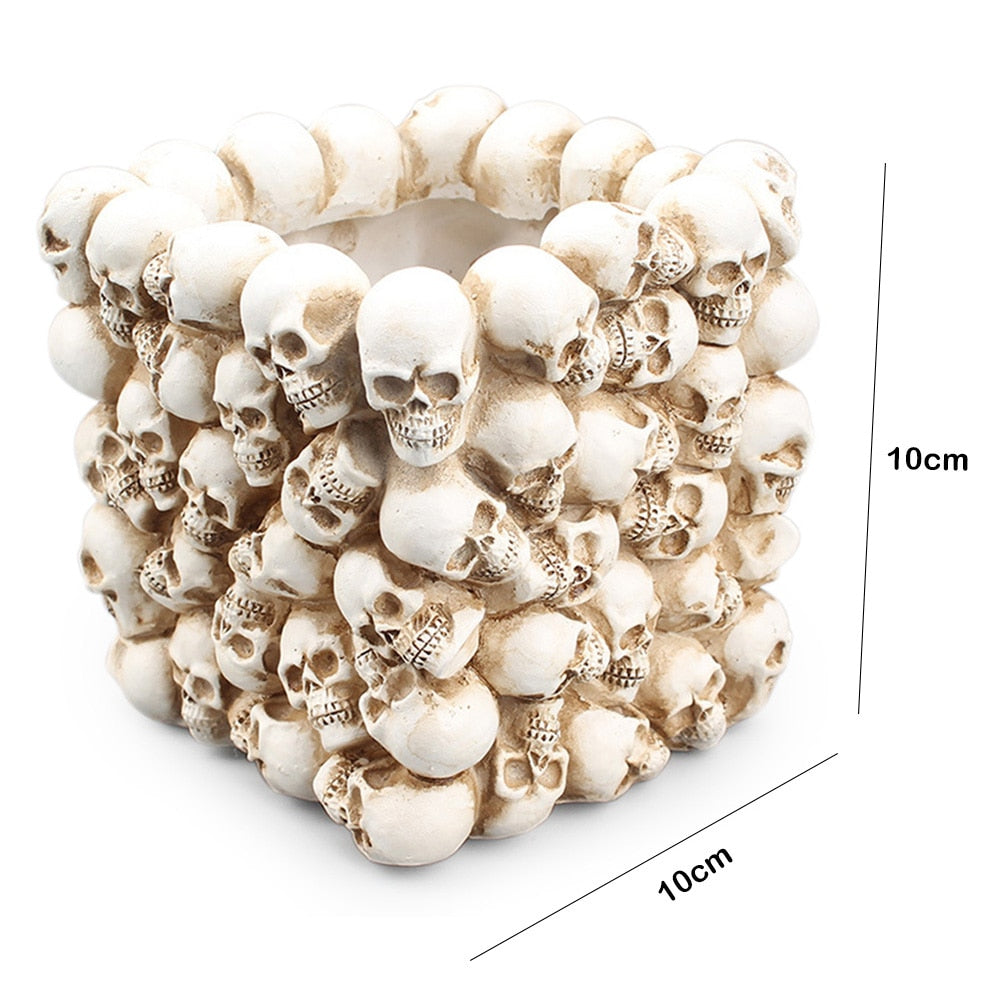 3D Skull Head Storage Box Makeup Pen Holder Stationery Container