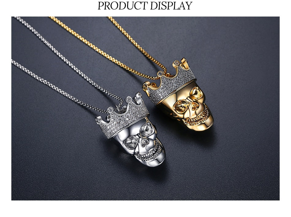 King Skull Shape Cubic Zirconia Necklace