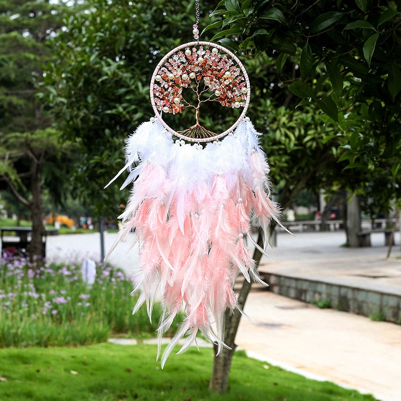 Pink Handmade Dream Catcher Native Indian