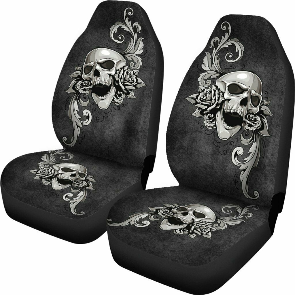 Skull Print Front Car Seat Cover