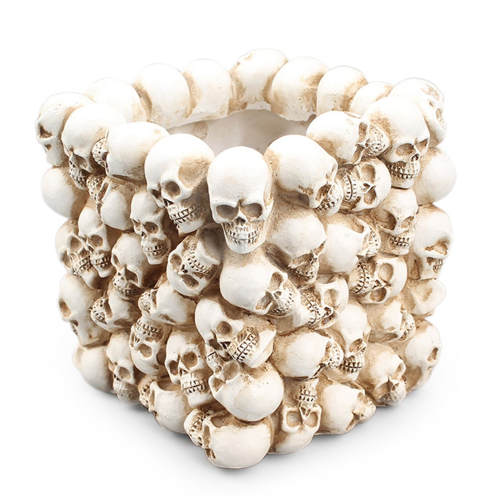 3D Skull Head Storage Box Makeup Pen Holder Stationery Container