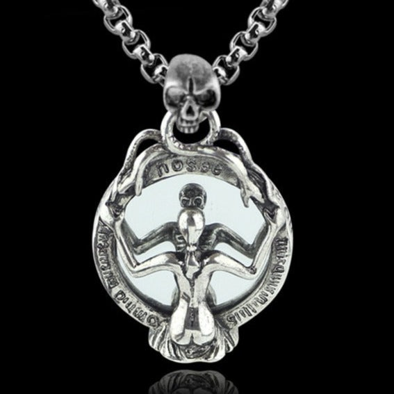 Mirror Skeleton Skull Horror Necklace