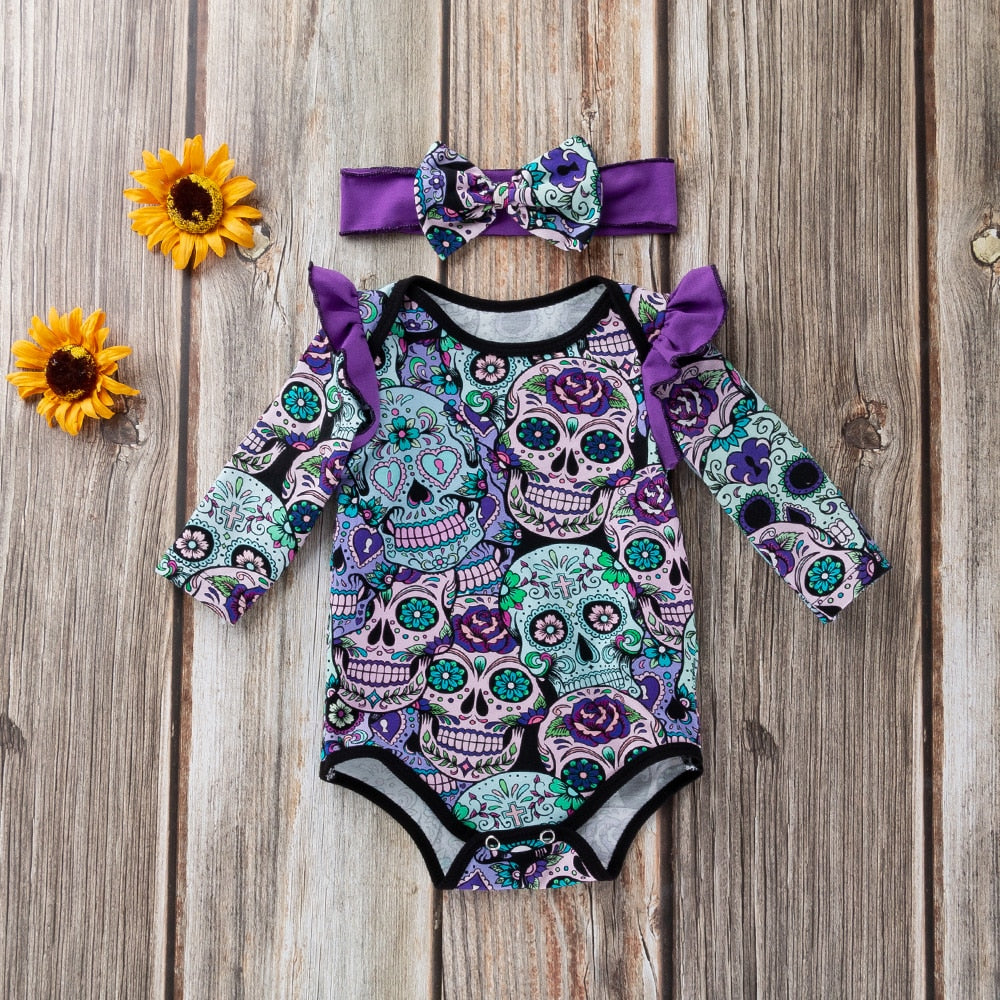 Baby Sugar Skull Bodysuit Print Newborn