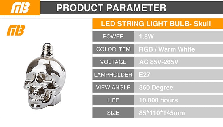 String Light RGB Skull LED Lamp Bulbs