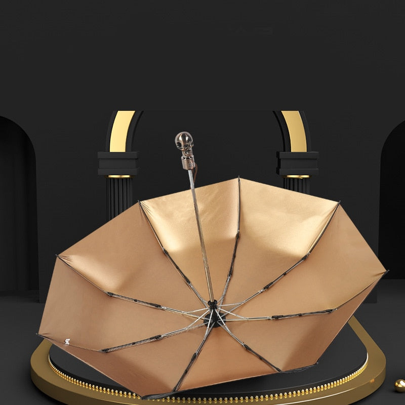 Classic Retro Skull Umbrella Windproof Automatic