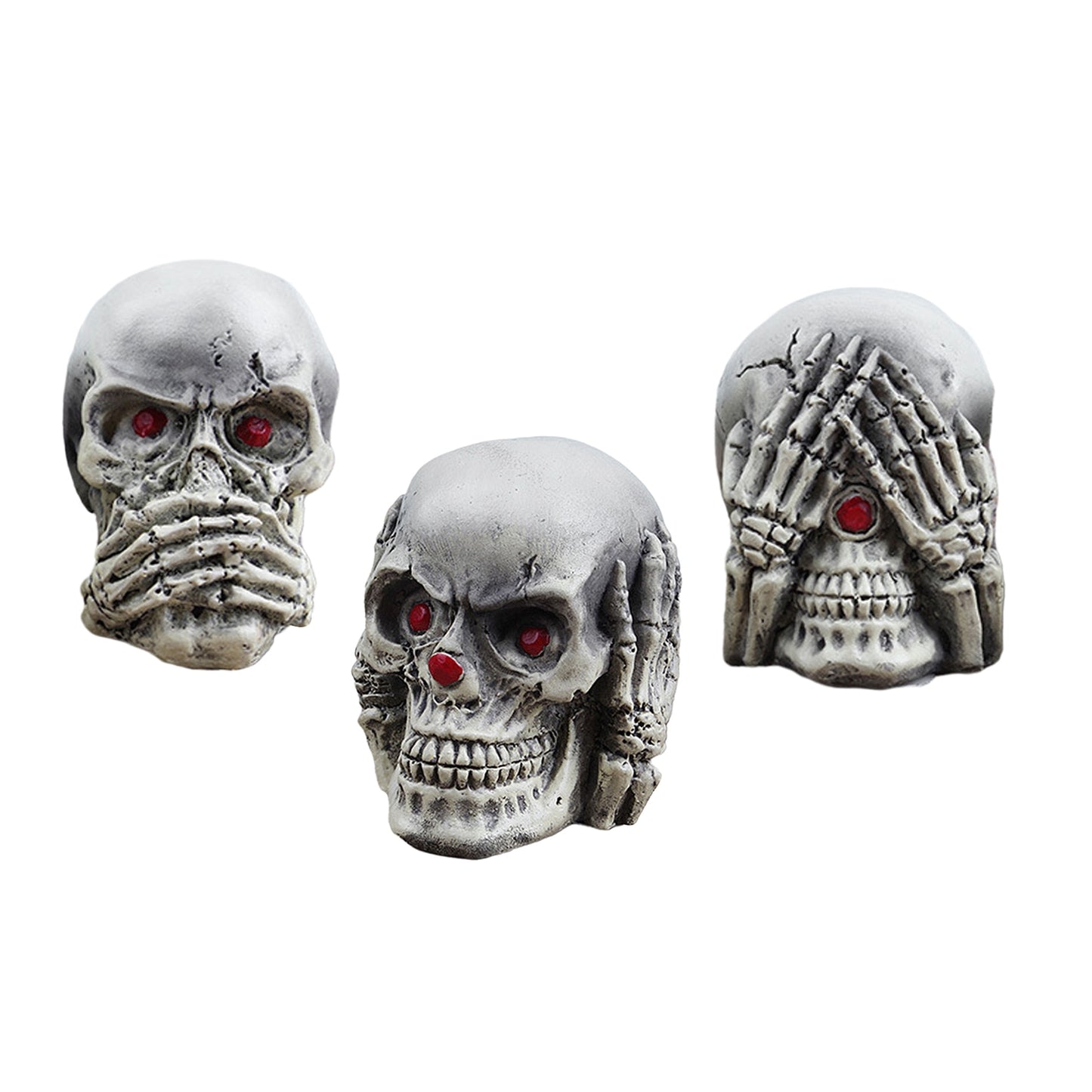 Skull See No Evil Speak No Evil Hear No Evil Statue Home Decoration