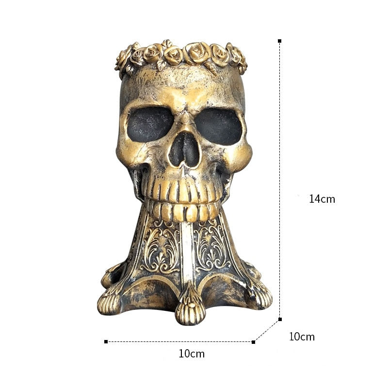 Vintage Skull Flower Pot