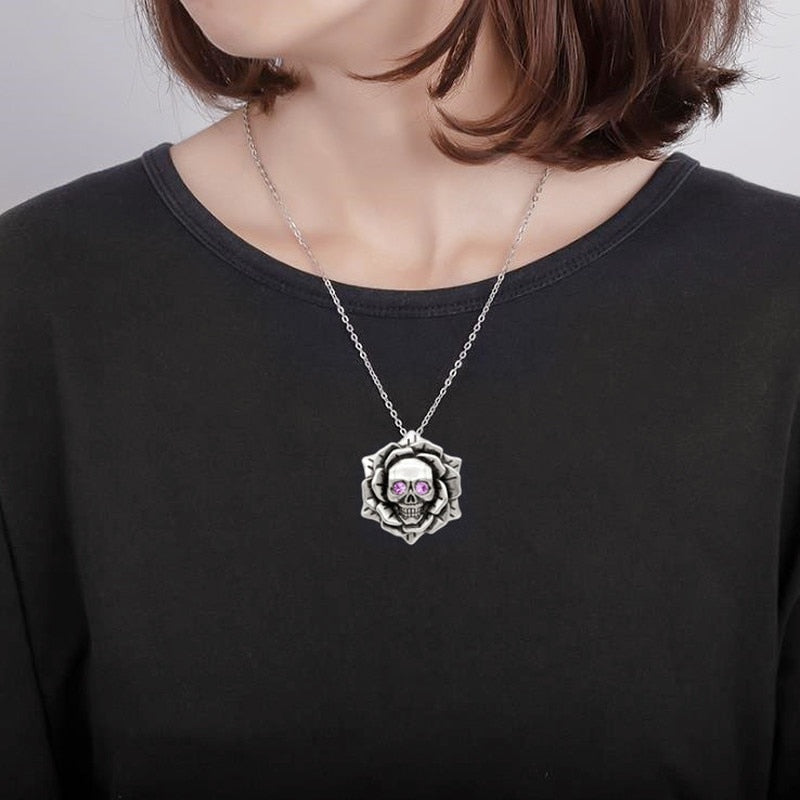 Skull Rose Necklace