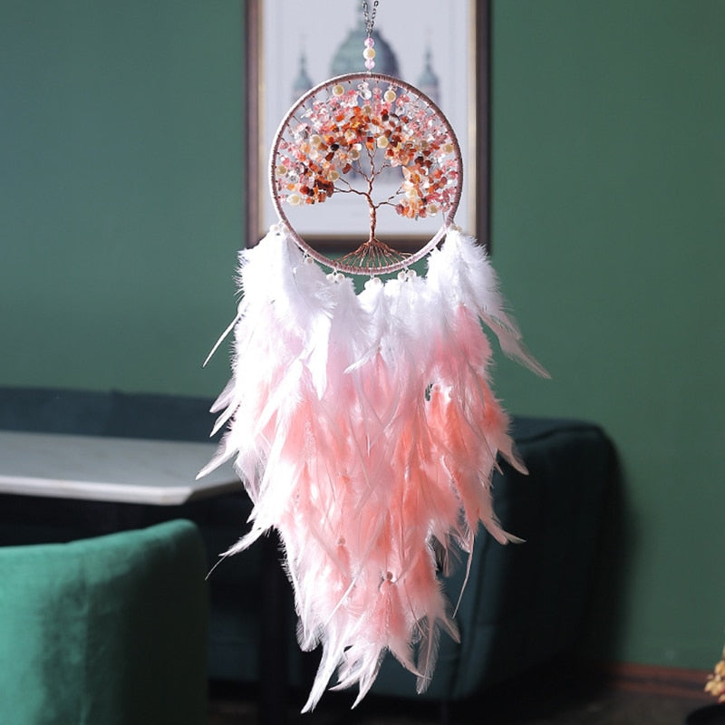 Pink Handmade Dream Catcher Native Indian