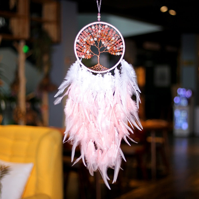 Pink Handmade Dream Catcher Native Indian