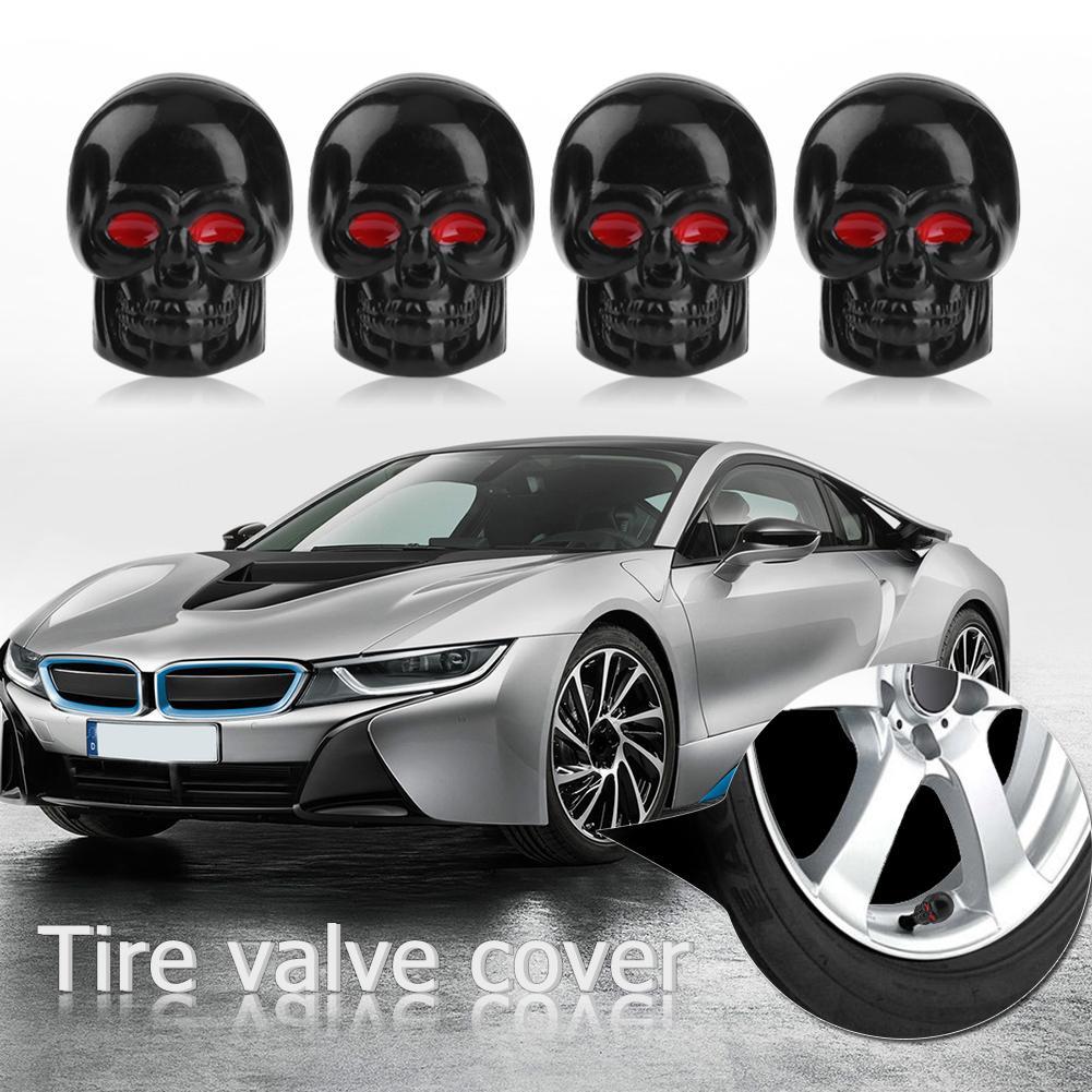 4pcs Skull Car Dust Caps Covers