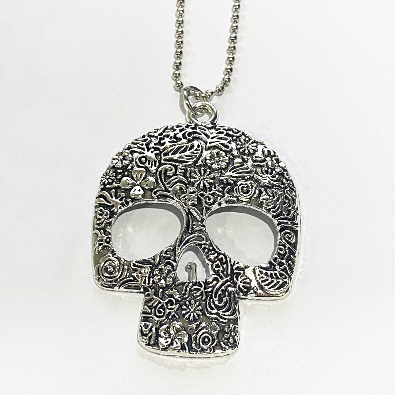 Combo Necklace + Bracelet + Earrings Skull Set