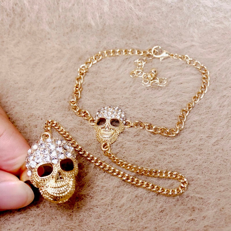 Bracelets Hand Chains Linked Ring Skull