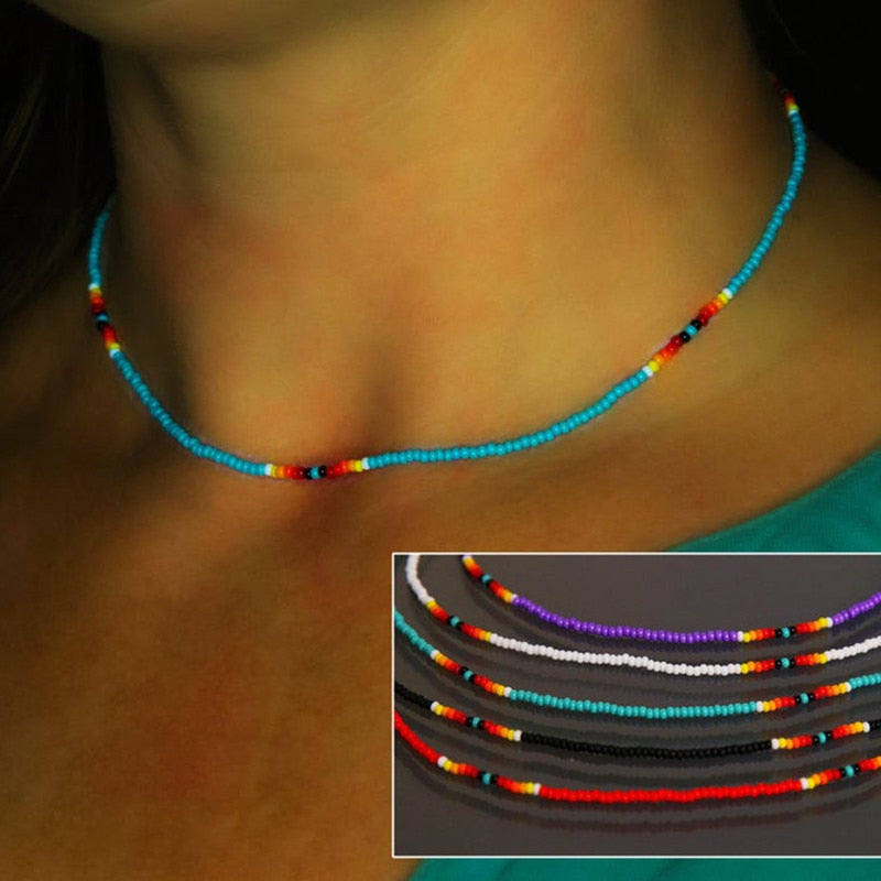 Turquoise Native Bead Choker Necklace