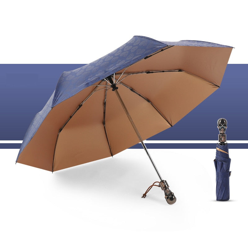 Classic Retro Skull Umbrella Windproof Automatic